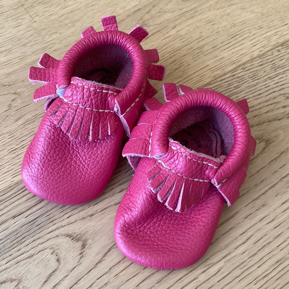 Freshly Picked - Hot Pink moccasins- size 2
